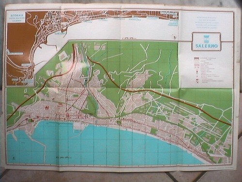 Vecchia mappa salerno carta - mappa,