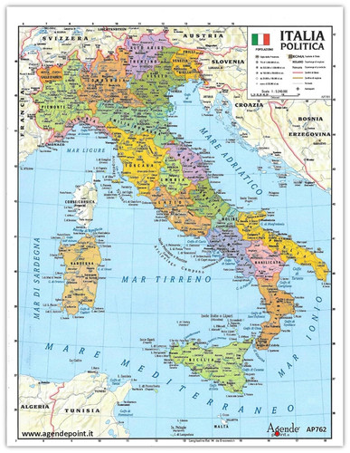 Cartina italia geografica - geografica, a3