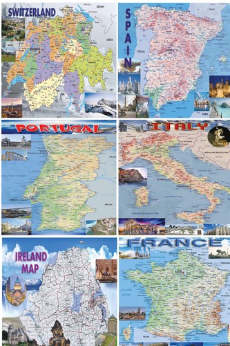 Poster mappa paese atlante - mappa,